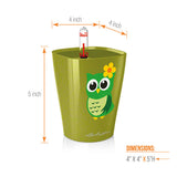 MINI DELTINI LITTLE OWL Planter - OLIVE GREEN