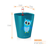 MINI DELTINI LITTLE OWL Planter - PEACOCK BLUE